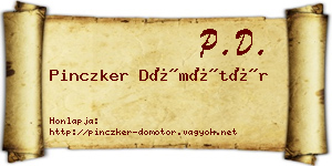 Pinczker Dömötör névjegykártya